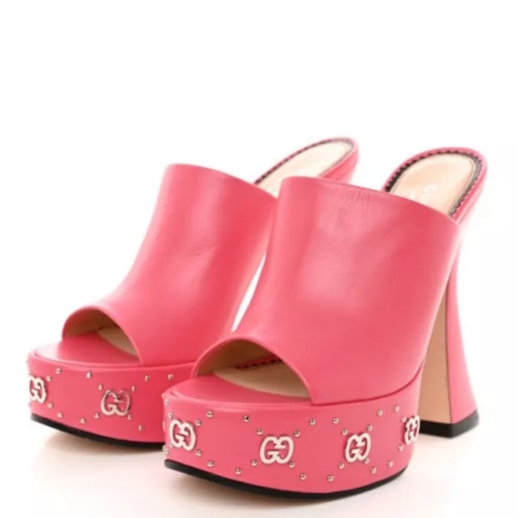 Gucci rhodamine pink heels worn once size womens 9 - Picture 3 of 8